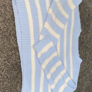 Striped Light Blue and White Women's Sweater